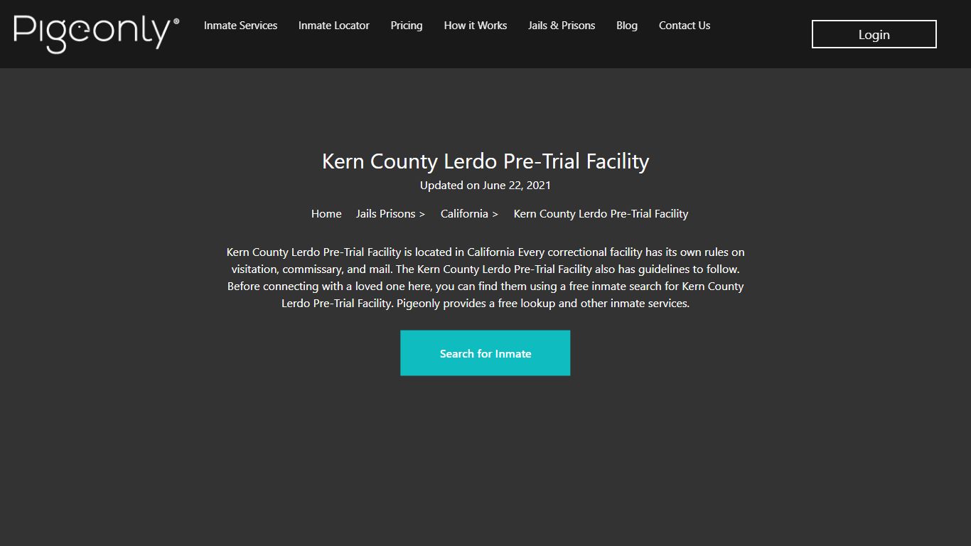 Kern County Lerdo Pre-Trial Facility Inmate Search ...