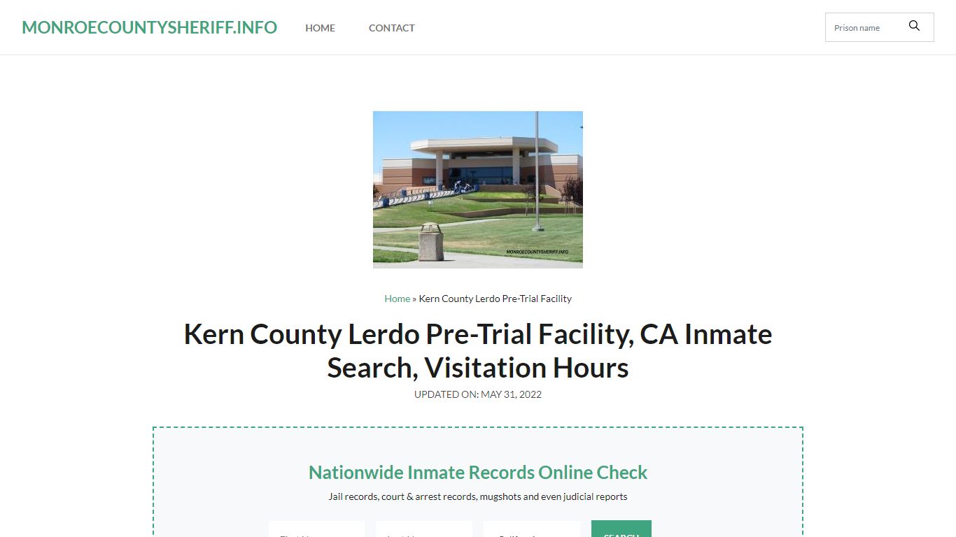 Kern County Lerdo Pre-Trial Facility, CA Inmate Search ...